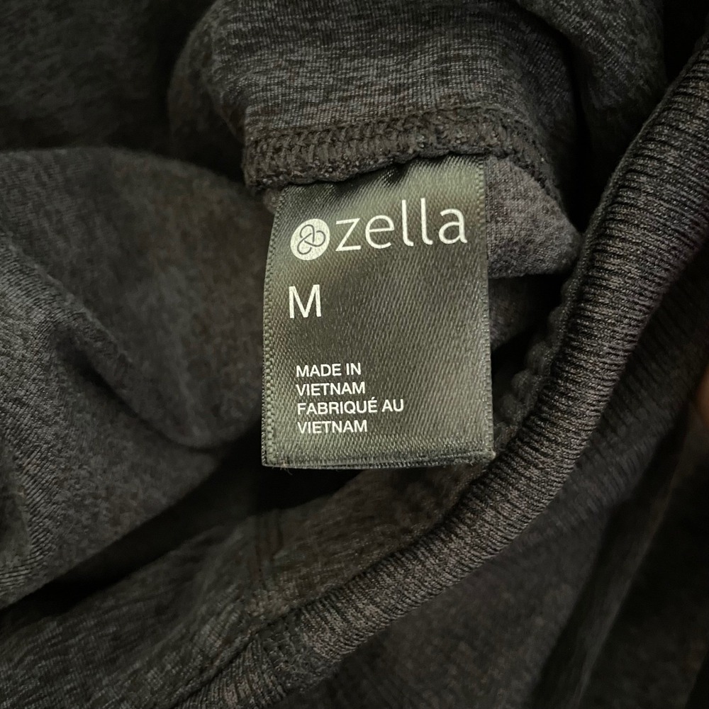 Zella High Waisted Joggers Women's Medium Heathered Black Athletic Pants Pockets - Picture 6 of 8